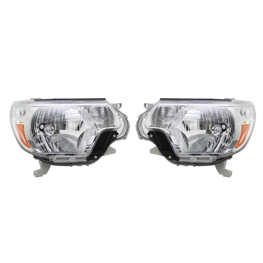 For 2012 2013 2014 2015 Toyota Tacoma Chrome Headlight Set Left+Right - Goodmatchup