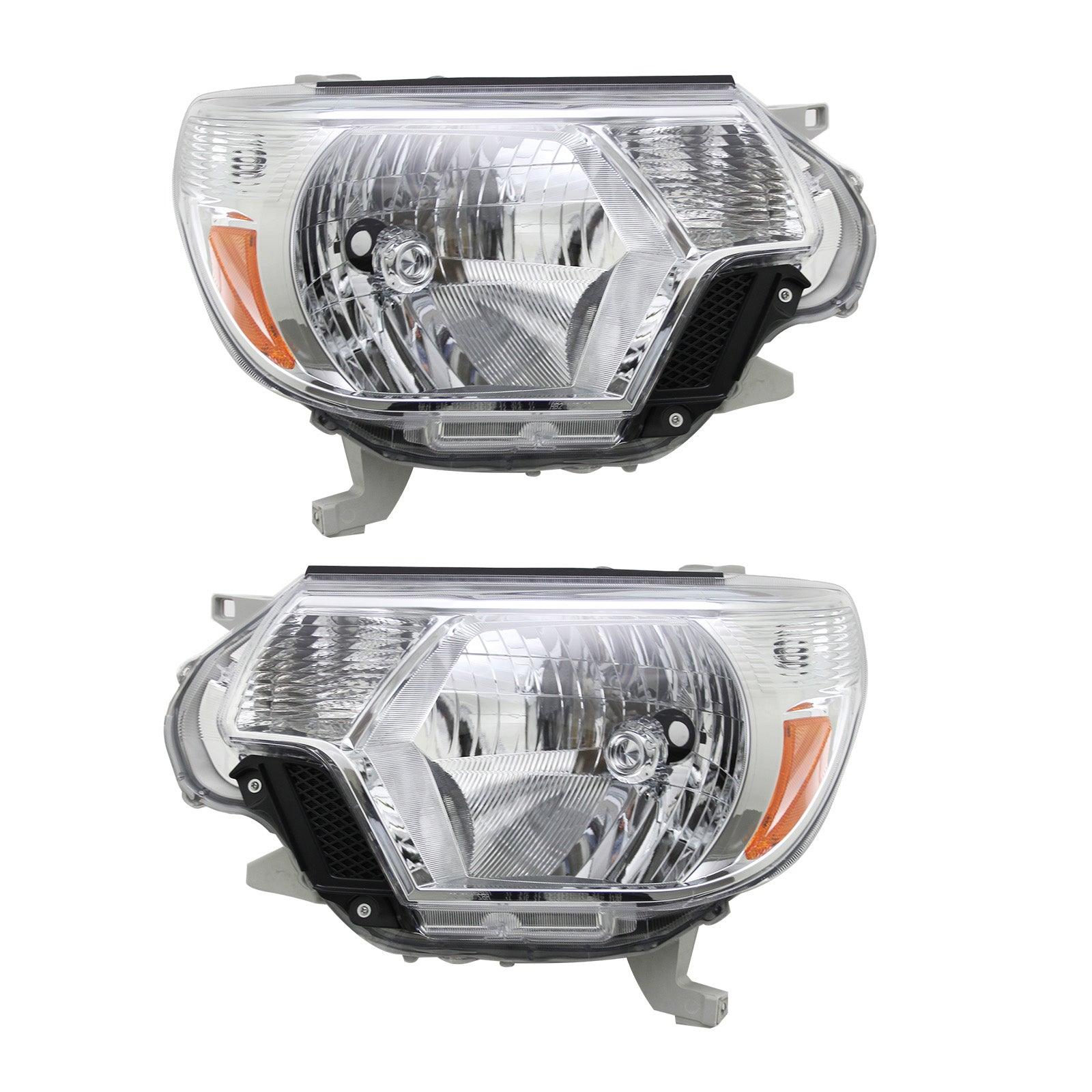 For 2012 2013 2014 2015 Toyota Tacoma Chrome Headlight Set Left+Right - Goodmatchup