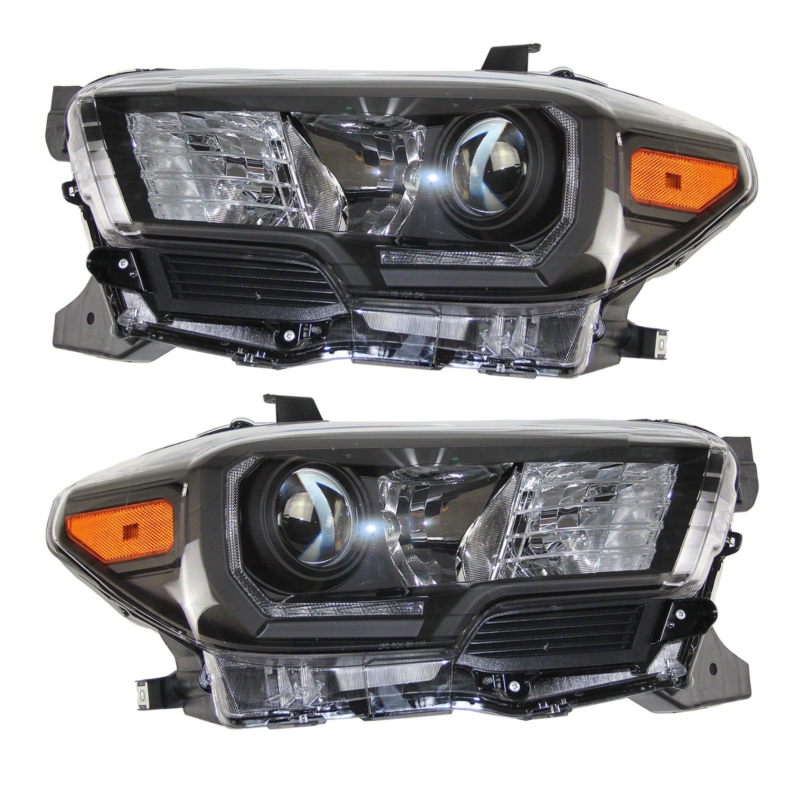 For 2016 2017 2018 2019 2020 2021 Toyota Tacoma W/LED DRL Black ...