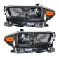 For 2016 2017 2018 2019 2020 2021 Toyota Tacoma W/LED DRL Black Projector Headlights Set Left+Right - Goodmatchup