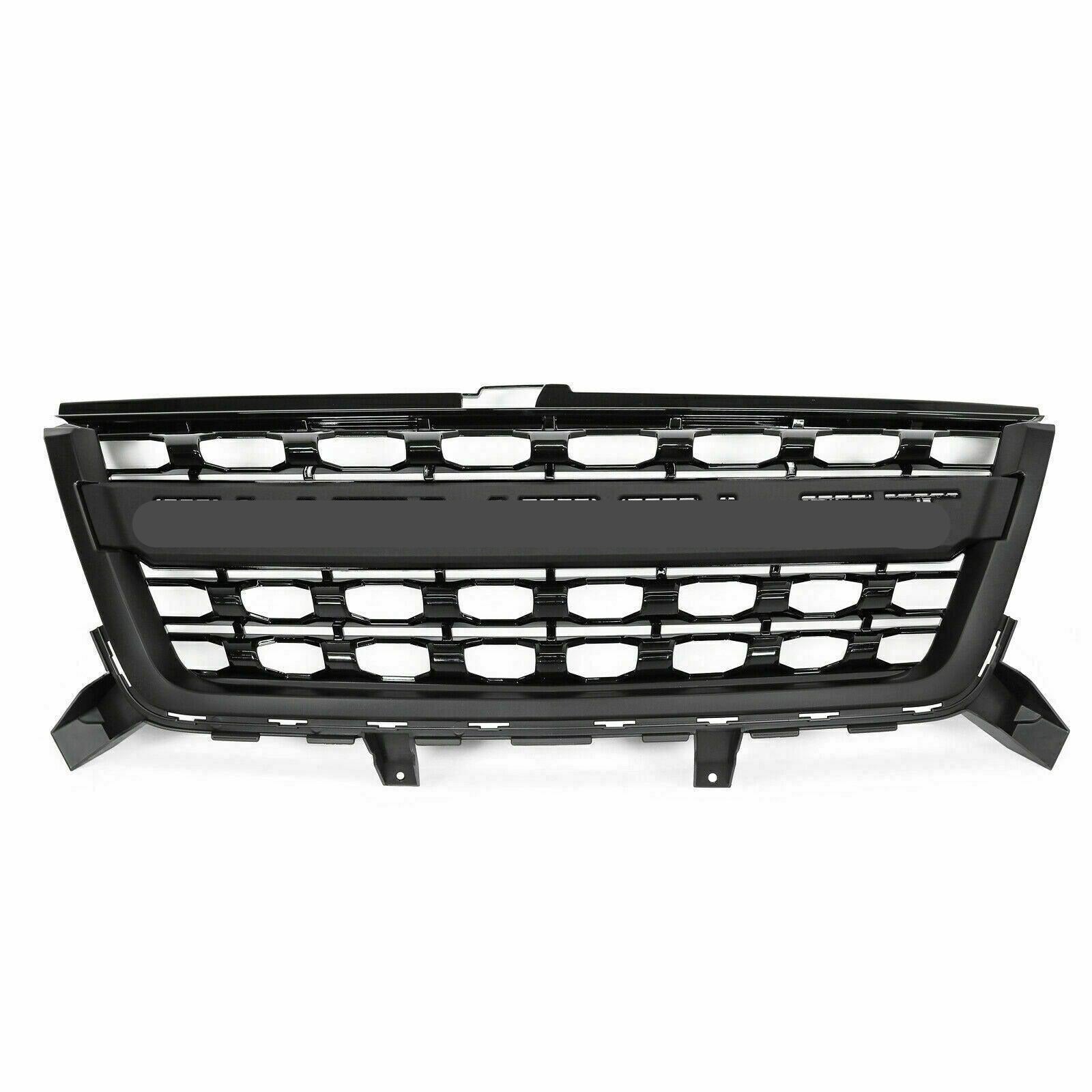 Front Grill For 2015 2016 2017 2018 2019 2020 Chevy Colorado Aftermarket W/Chevrolet Script Matte Black - Goodmatchup