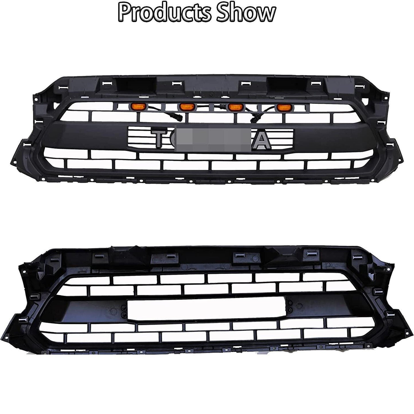 Front Grille For 2012 2013 2014 2015 Toyota Tacoma TRD Pro Grill With Amber Lights Matte Black - Goodmatchup