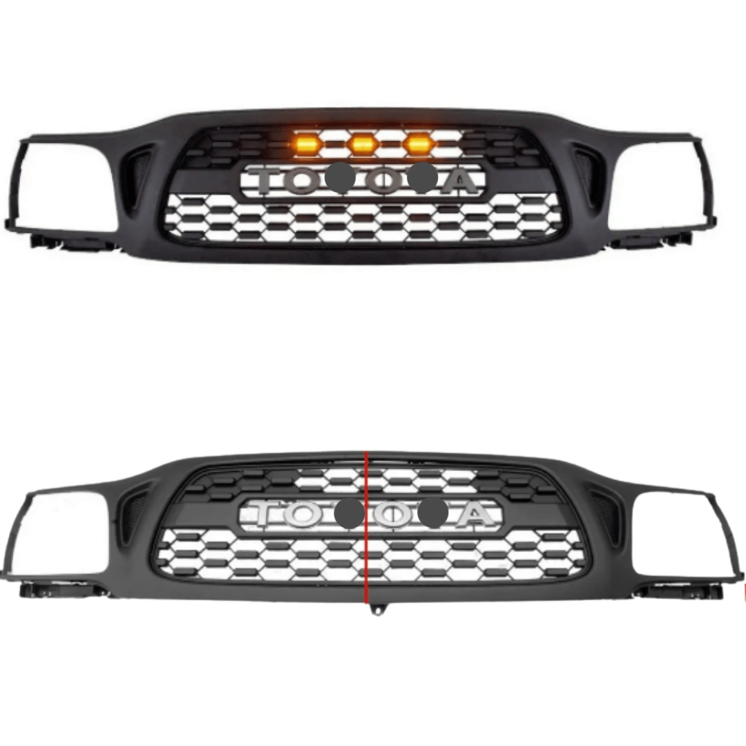 Goodmatchup Grille For 2001 2002 2003 2004 1st Gen Toyota Tacoma Trd Pro Grill Replaecment With LED Lights & Letters - Goodmatchup