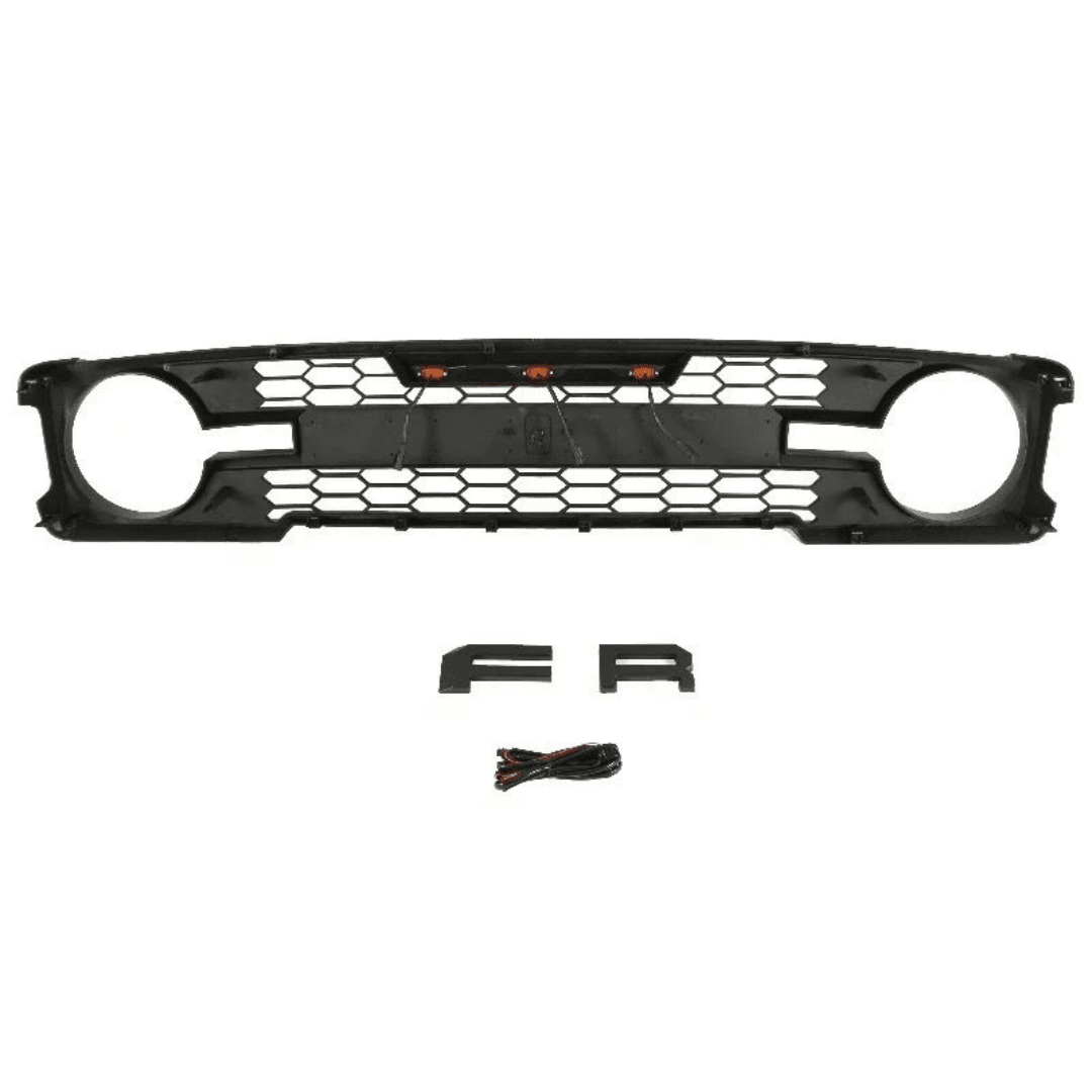Goodmatchup Raptor Style Aftermarket Front Grille For 2021-2022 Ford Bronco With Letters & Lights - Goodmatchup
