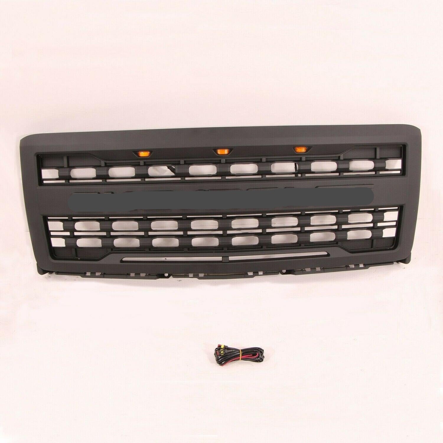 Goodmatchup Raptor Style Black Grill For 2014 2015 Chevy Silverado 1500 W/ Letters / 3+2 LED Lights - Goodmatchup
