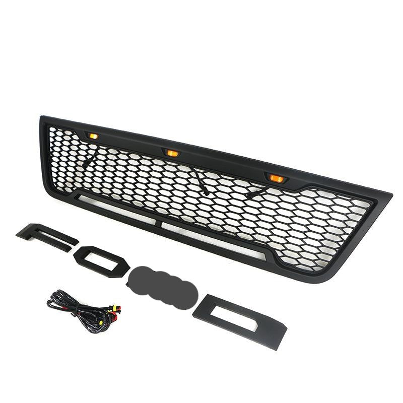 Grill For 2003 2004 2005 2006 2007 Ford E150 / E250 / E350 With letters & LED Lights Matte Black - Goodmatchup