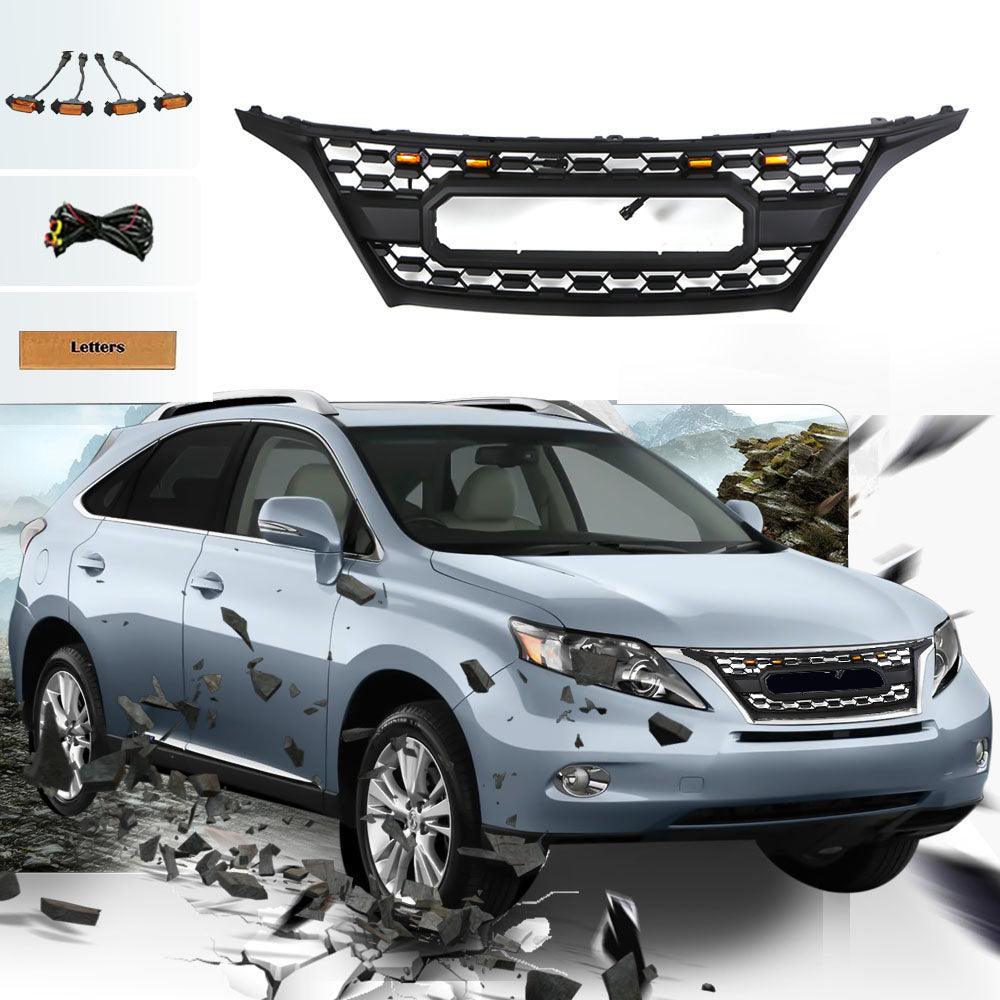 Grill For 2009 2010 2011 2012 Lexus RX450 With letters & LED Lights Matte Black - Goodmatchup