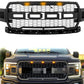 Grill For 2018 2019 2020 Ford F150 Raptor Style Grill With 3+2 LED Lights W/Letters Matte Black - Goodmatchup