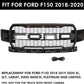 Grill For 2018 2019 2020 Ford F150 Raptor Style Grill With 3+2 LED Lights W/Letters Matte Black - Goodmatchup