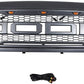 Grille For 2005 2006 2007 Ford f250 f350 Raptor Grill W/LED Lights & Letters Mattle Black - Goodmatchup