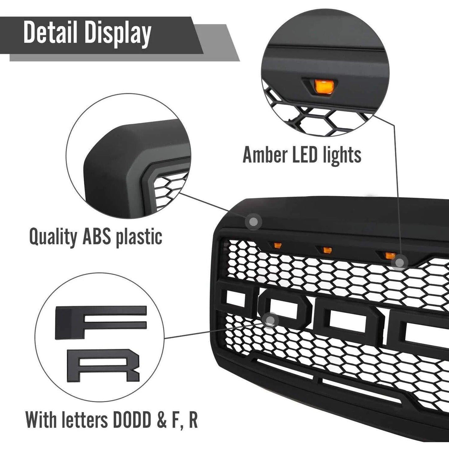 Grille For 2011 2012 2013 2014 2015 2016 Ford F250 F350 Super Duty Raptor Style Grill Matte Black - Goodmatchup