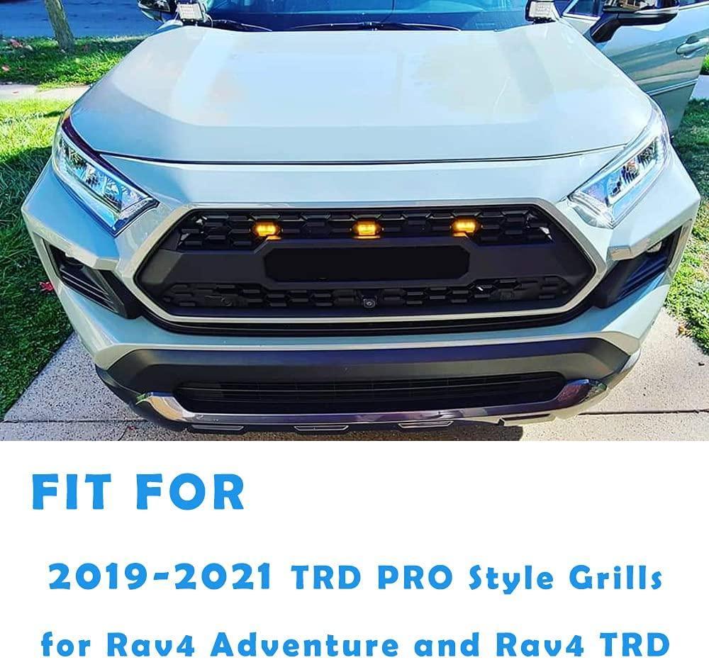 Grille for 2019-2021 Toyota RAV4 Adventure & TRD Grill With Letters & Lights - Goodmatchup