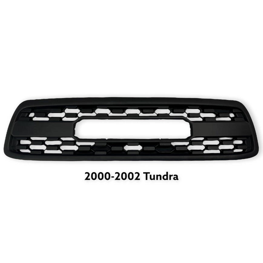 Front Gril For 1st Gen 2000 2001 2002 Toyota Tundra TRD Pro Grill With Amber Lights and Letters Matte Black