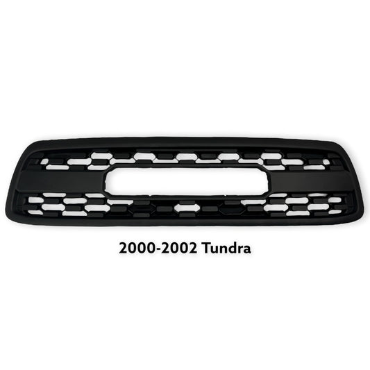 Goodmatchup Front Gril For 1st Gen 2000 2001 2002 Toyota Tundra TRD Pro Grill With Amber Lights and Letters Matte Black
