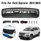 Raptor Grill For 2011 2012 2013 2014 2015 Ford Explorer W/E lights W/letters Matte Black - Goodmatchup