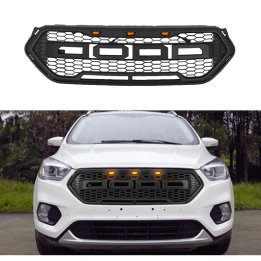 Raptor Style Black Front Grille Fits For Ford Escape 2017 2018 2019 With Amber Light - Goodmatchup