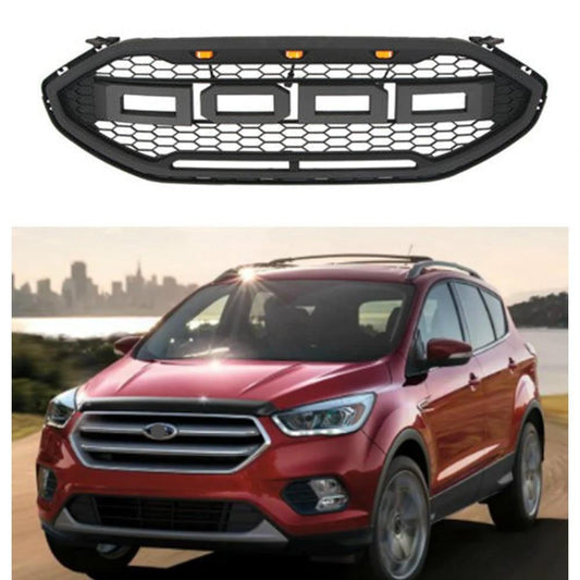 Raptor Style Black Front Grille Fits For Ford Escape 2020-2021 With Amber Light - Goodmatchup