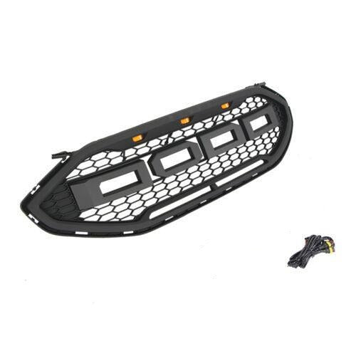 Raptor Style Black Front Grille Fits For Ford Escape 2020-2021 With Amber Light - Goodmatchup