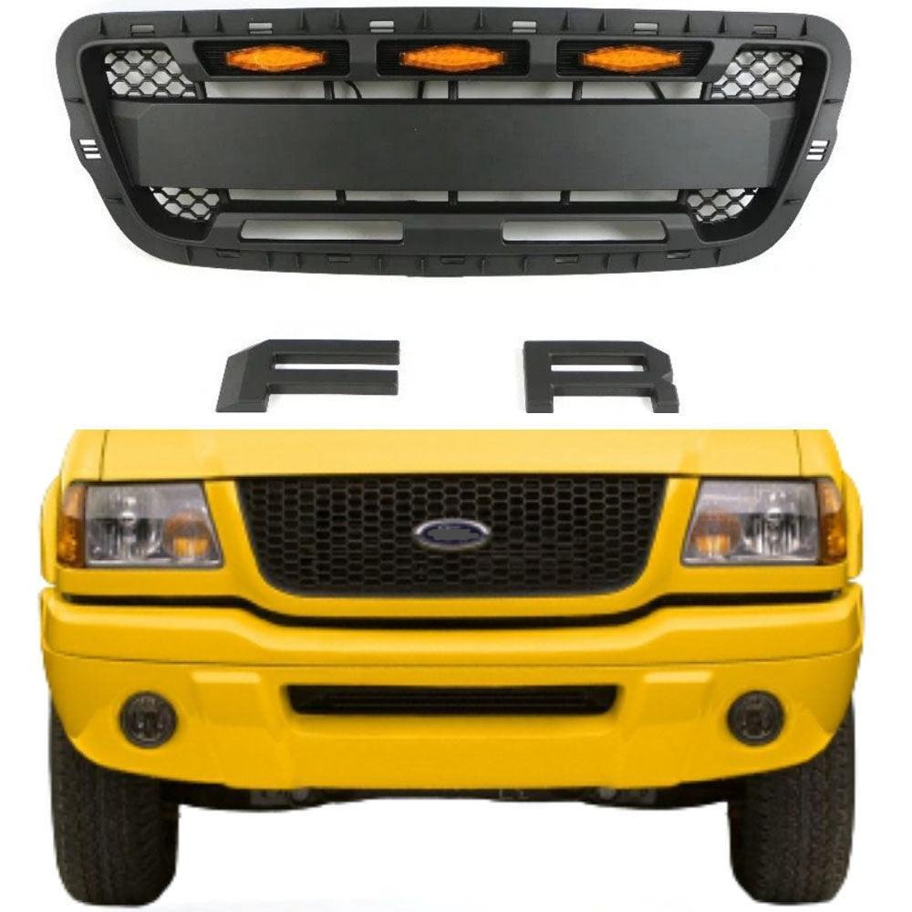 Raptor Style Front Grill For 2001 2002 2003 Ford Ranger With Letters & Lights - Goodmatchup