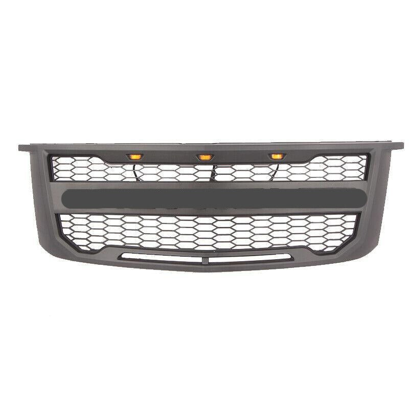Raptor Style Front Grille For 2015 2016 2017 2018 2019 2020 Chevy Tahoe Suburban W/Letters & LED Black - Goodmatchup