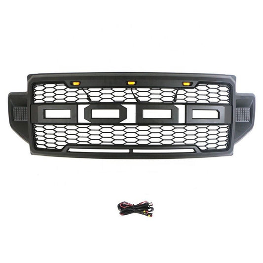 Raptor Style Grille Fits for 2021-2022 F250 F350 F450 Super Duty Matte Black With Letters - Goodmatchup