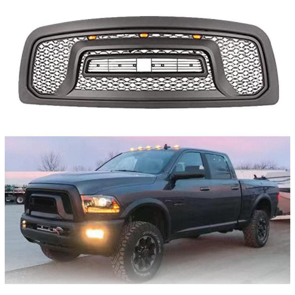 Rebel Grill For 2013-2018 Dodge Ram 2500 3500 Power Wagon Grill Replacement W/LED Lights&Letters Black - Goodmatchup