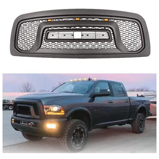 Rebel Grill For 2013-2018 Dodge Ram 2500 3500 Power Wagon Grill Replacement W/LED Lights&Letters Black - Goodmatchup