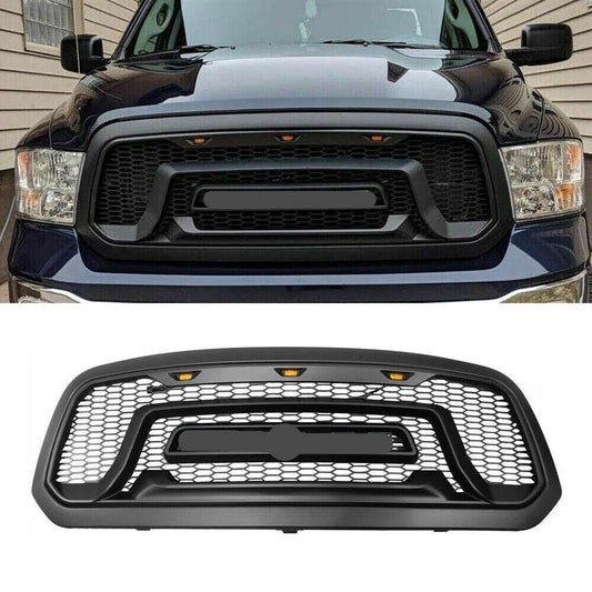 Rebel Grill For 2013-2018 Dodge Ram Power Wagon Grill 1500 W/LED Lights&Letters Black - Goodmatchup