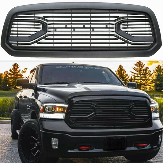 Goodmatchup Grille For 2013 2014 2015 2016 2017 2018 Ram 1500 Grill Horizontal Billet Grille With Letters Matte Black
