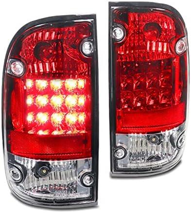 Tail Lights Rear Lamps Red/Clear Compatible with 1995-2000 Toyota Tacoma Pickup - Goodmatchup