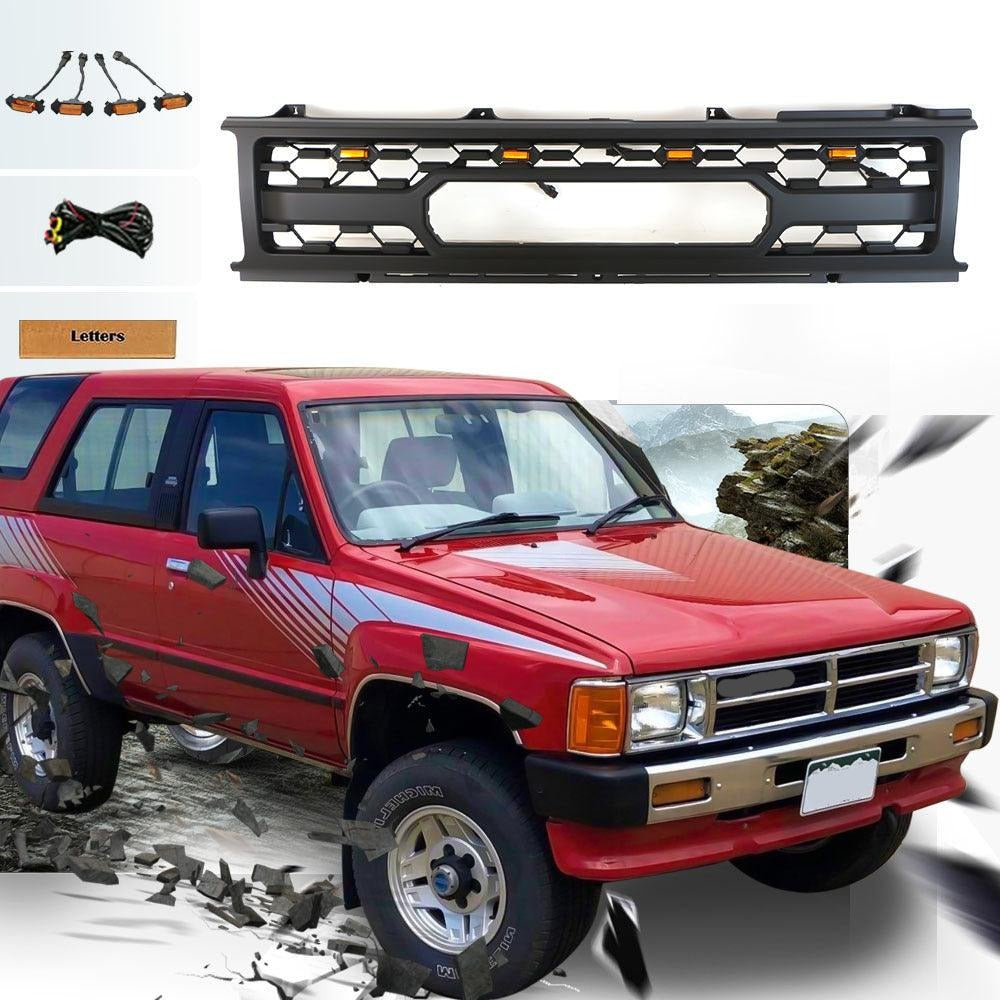 Toyota 4Runner Aftermarket Front Grill for 1st Gen 1987 1988 1989 With LED Lights Matte Black - Goodmatchup