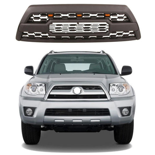 TRD PRO Aftermarket Front Grille For 4th Gen 2006 2007 2008 2009 Toyota 4Runner Trd Pro Grill Replacement With Raptor Lights Black - Goodmatchup