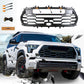 TRD Pro Aftermarket Front Grille Repalcement For 2022+Toyota Sequoia With Light Bar & Letters Matte Black - Goodmatchup
