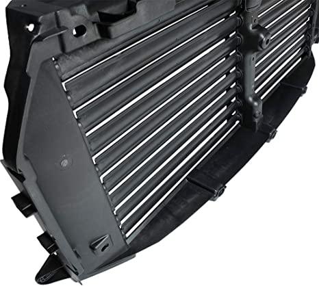 Upper Radiator Shutter Upper Radiator Shutter Assembly - Black - Compatible with 2015-2017 ...